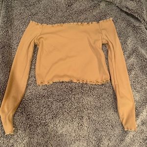 Boohoo ribbed off the shoulder crop